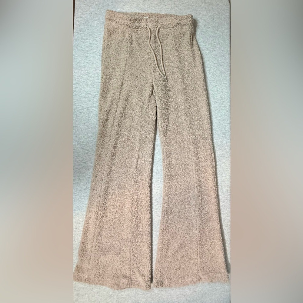 Sincerely Jules Fuzzy Flair Pants – Pale Pink/Tan 🌸✨